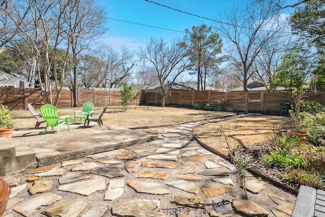 view of patio with a fenced backyard