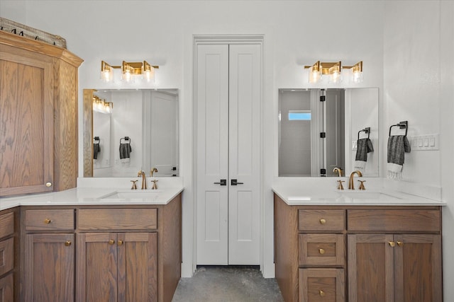 1024 Todd St, Caddo Mills, TX 75135 - full bath featuring concrete floors, two vanities, and a sink