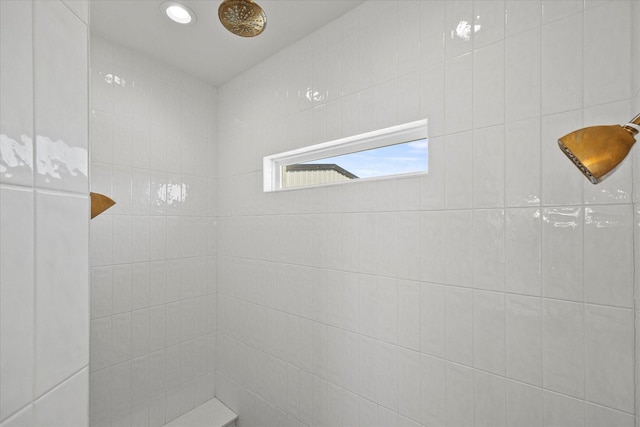 1024 Todd St, Caddo Mills, TX 75135 - bathroom with recessed lighting and a tile shower