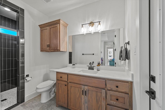 1024 Todd St, Caddo Mills, TX 75135 - full bathroom featuring toilet, baseboards, a tile shower, and vanity