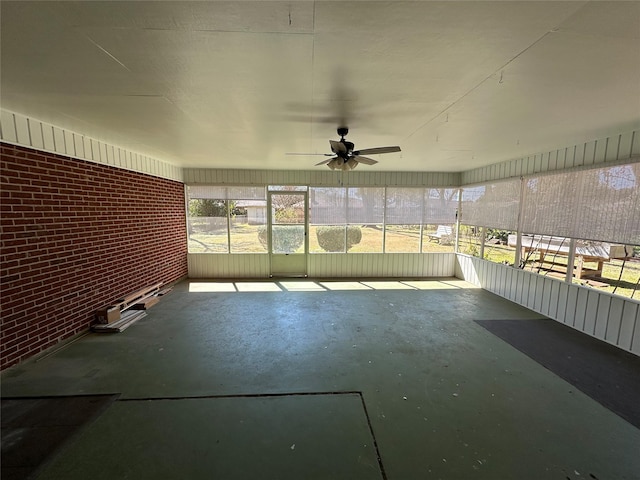 view of unfurnished sunroom