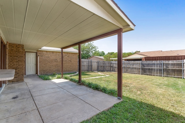 view of patio with a fenced backyard