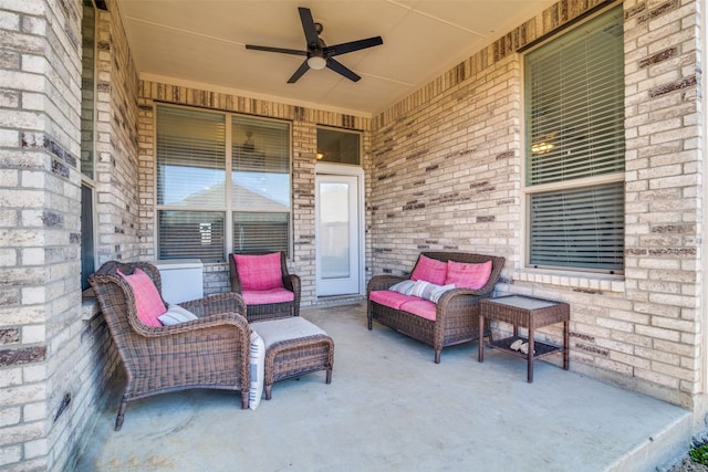 view of patio / terrace featuring a ceiling fan