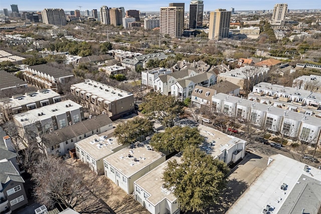 drone / aerial view with a view of city