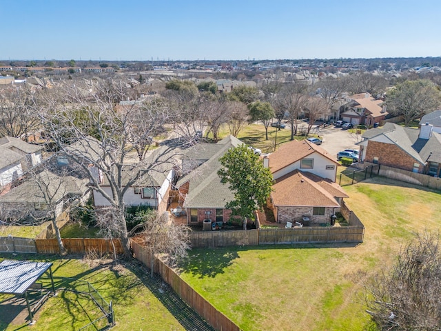 aerial view with a residential view