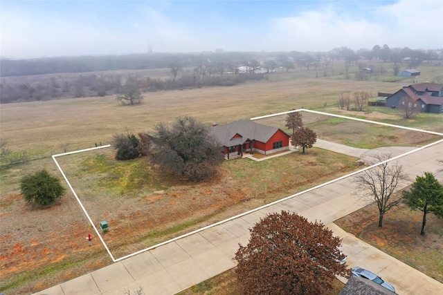 aerial view featuring a rural view