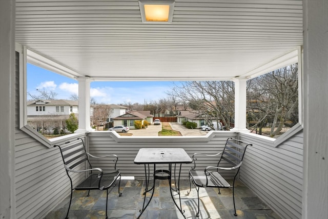 balcony with a residential view