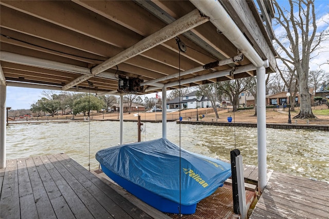 view of dock featuring a residential view