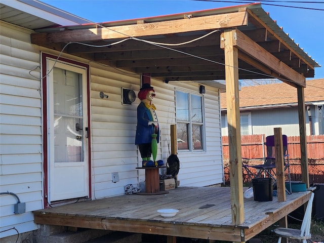 wooden deck with fence