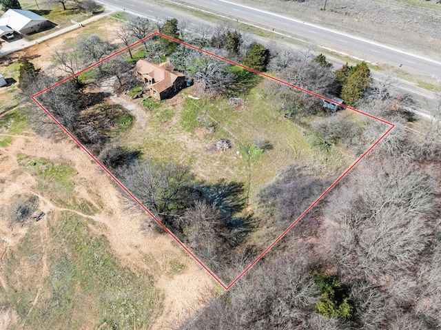 aerial view with a rural view