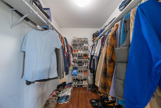 spacious closet with wood finished floors