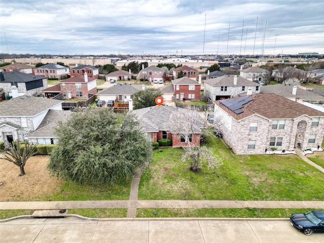 aerial view with a residential view