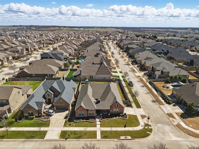 aerial view with a residential view