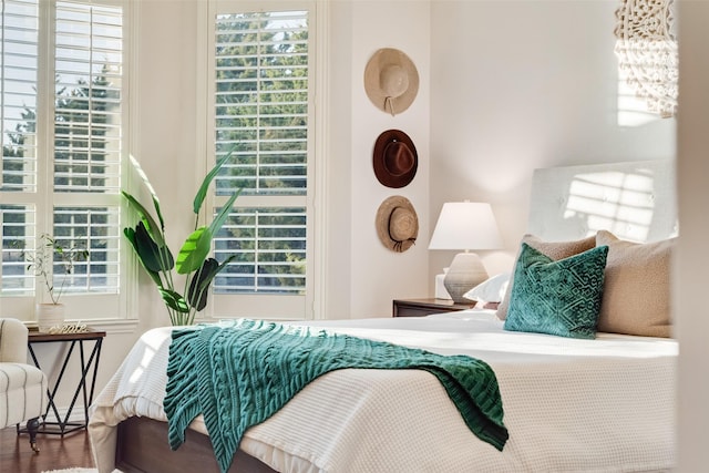 bedroom featuring wood finished floors