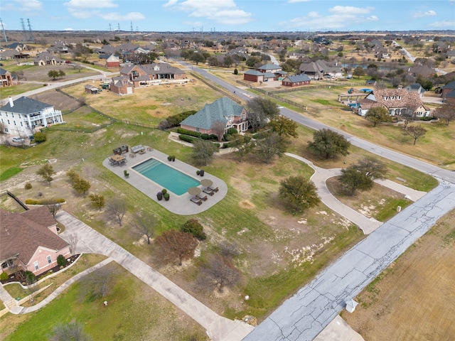 drone / aerial view with a residential view