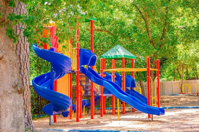 community play area with fence