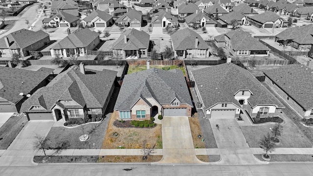 bird's eye view with a residential view