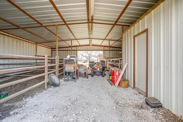 interior space with metal wall