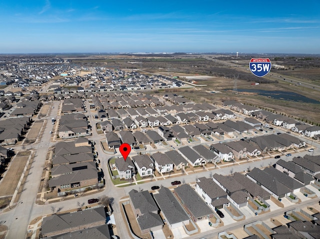 bird's eye view with a residential view