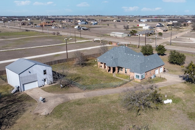 bird's eye view with a rural view