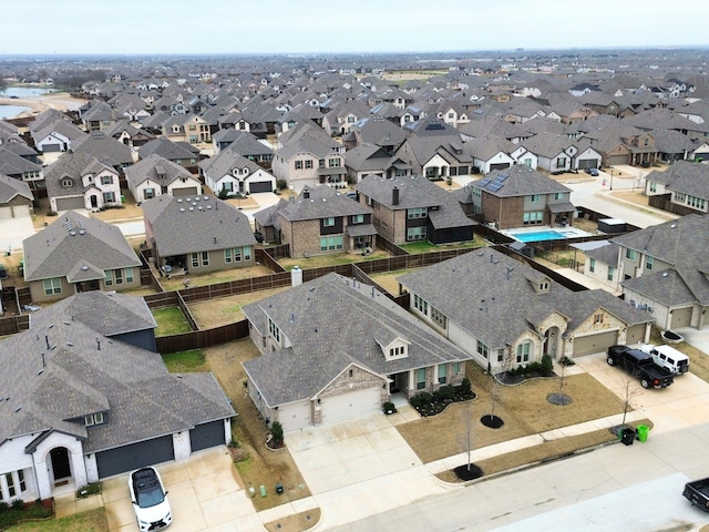 drone / aerial view with a residential view