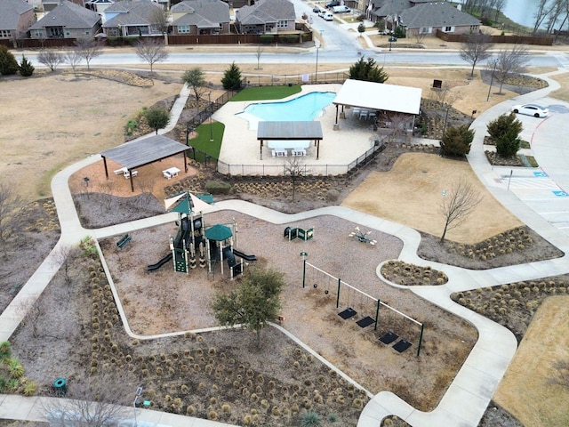 bird's eye view featuring a residential view