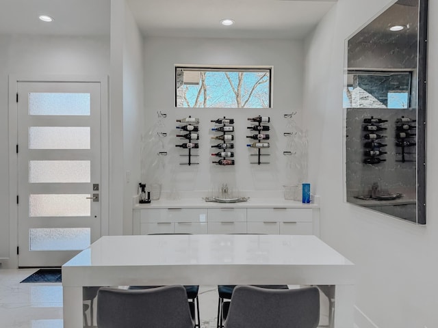 interior space featuring recessed lighting