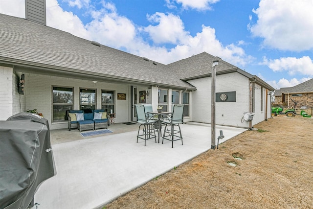 view of patio featuring an outdoor hangout area and area for grilling