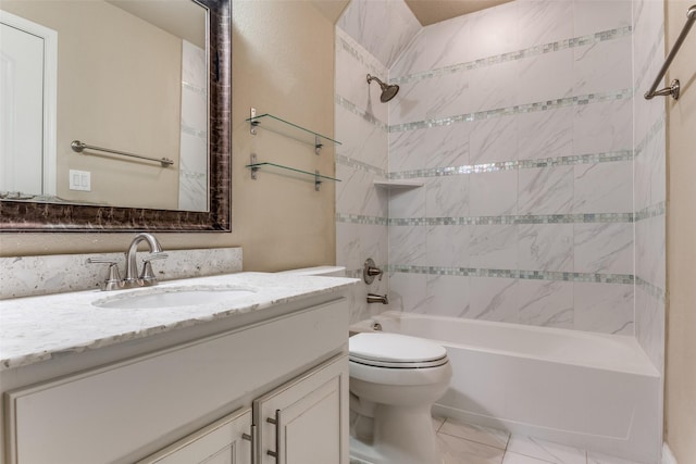 6005 Monte Cristo Ln, Plano, TX 75024 - full bathroom featuring toilet, vanity, and shower / bathtub combination