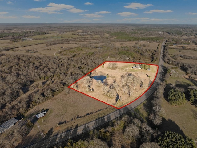 drone / aerial view featuring a rural view