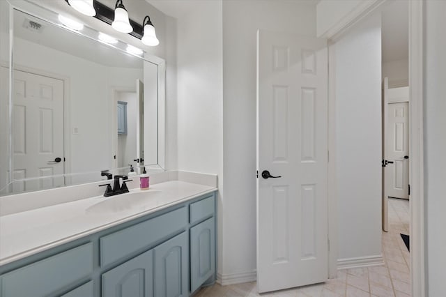 bathroom with visible vents and vanity