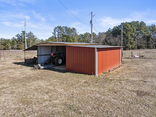 view of pole building