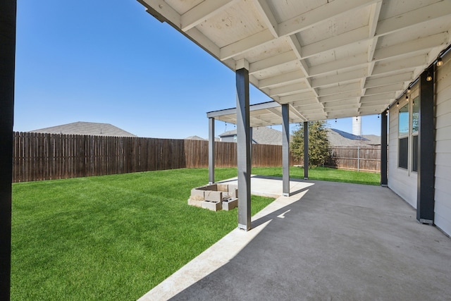 view of patio featuring a fenced backyard