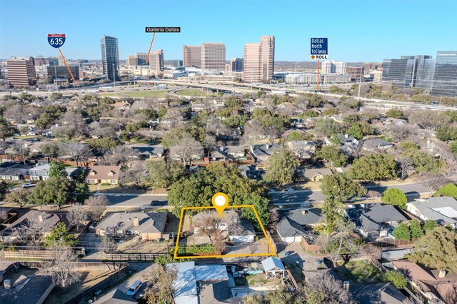 aerial view featuring a view of city