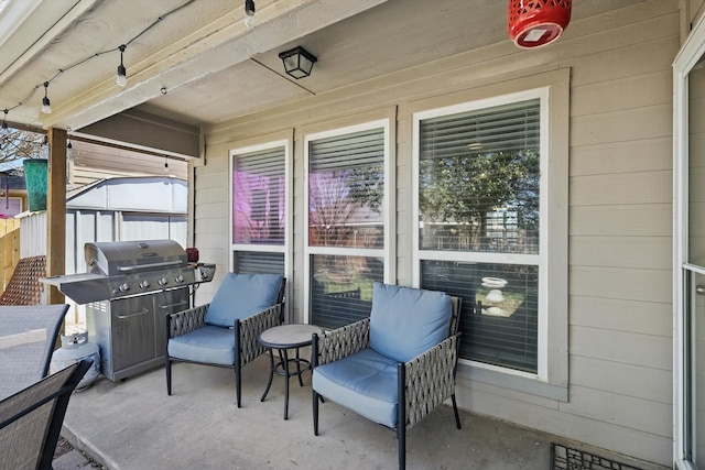 view of patio with grilling area