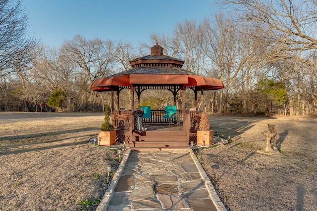 view of yard featuring a gazebo