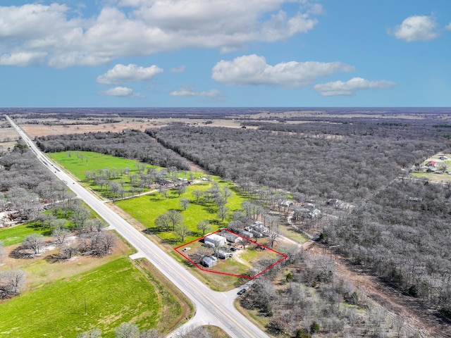 aerial view with a rural view