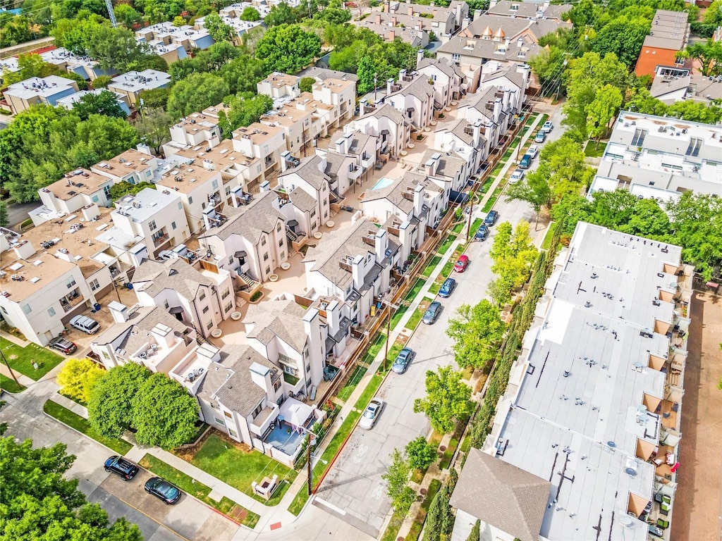 aerial view with a residential view