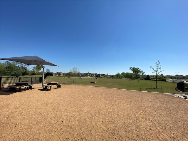 view of yard with fence