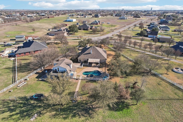 aerial view with a residential view and a rural view