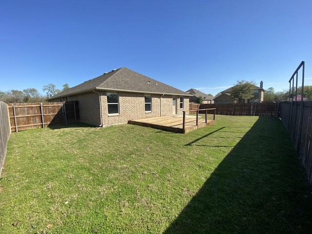 view of yard featuring a fenced backyard