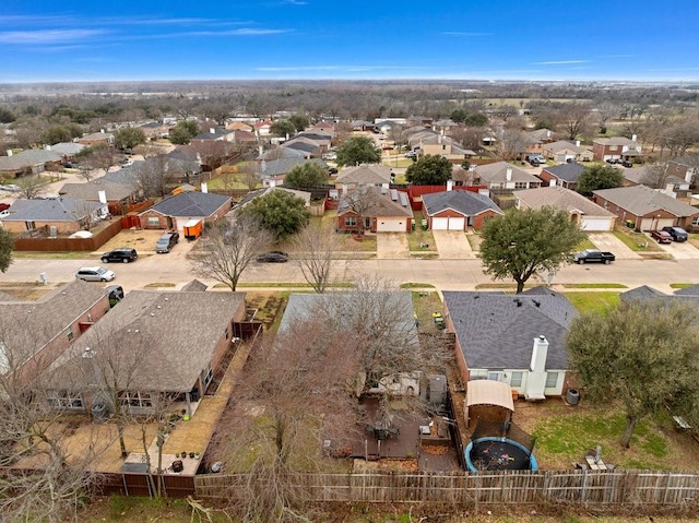 birds eye view of property with a residential view