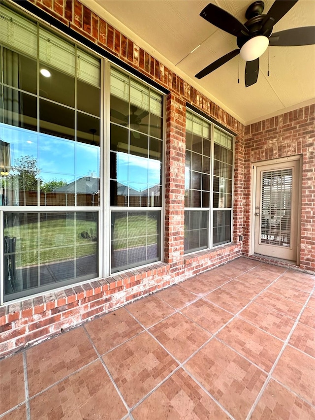 view of patio / terrace with ceiling fan