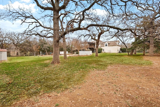 view of yard featuring fence