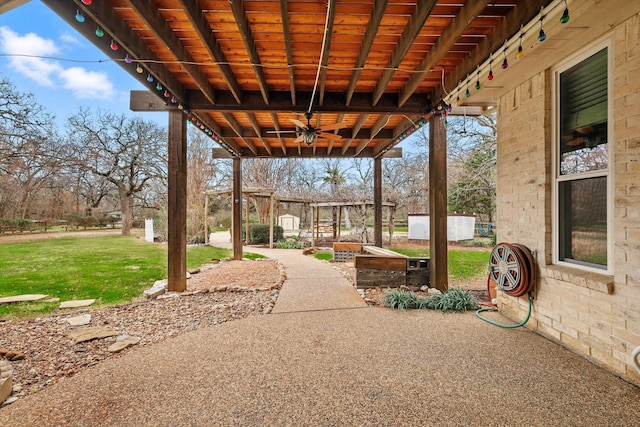 view of patio / terrace with ceiling fan