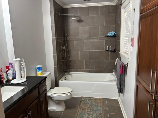 8418 W Wilderness Way, Shreveport, LA 71106 - bathroom featuring tile patterned floors, toilet, vanity, and shower / washtub combination