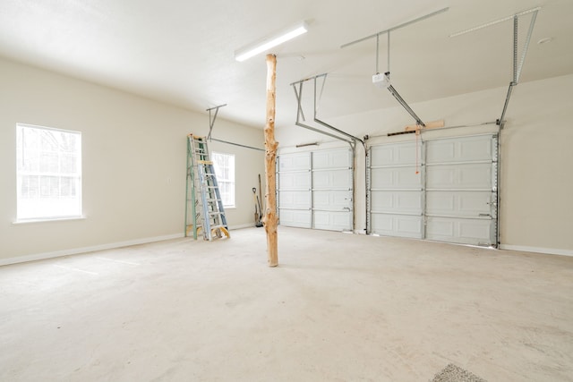 garage featuring baseboards