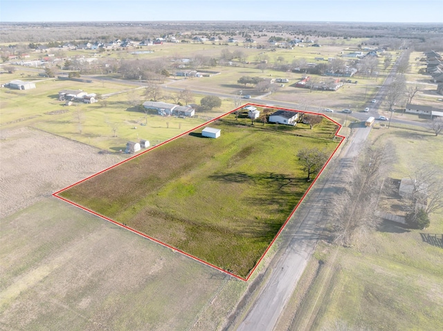 drone / aerial view with a rural view