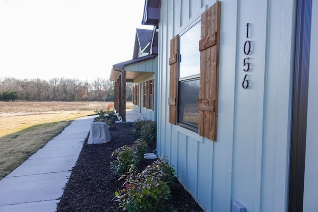 view of side of home featuring board and batten siding