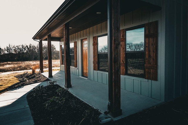 view of side of property with board and batten siding